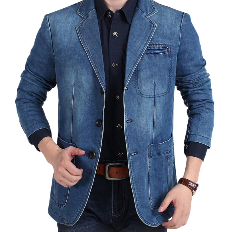 Heren Denim Blazerjasje | Michiel jas