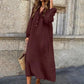 Comfortabele Linnen Jurk met V-Hals | Violette