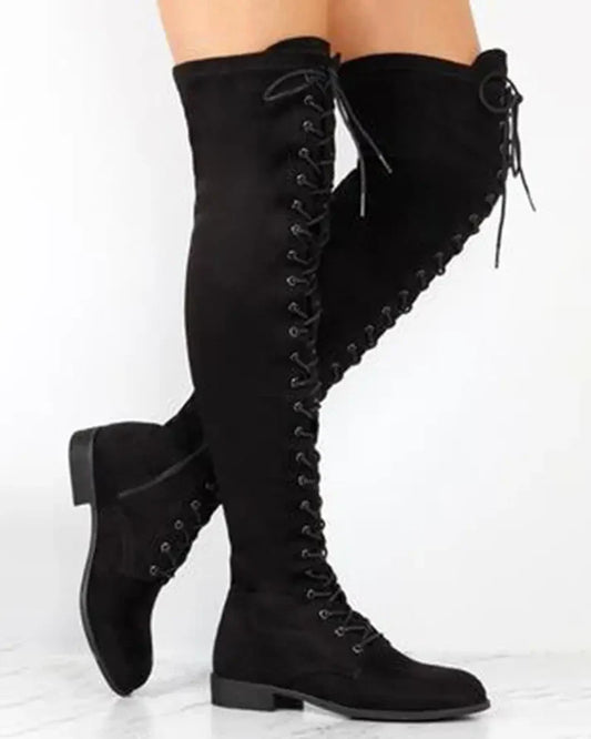 Kniehoge Lace-Up Laarzen | Anaya Laarzen