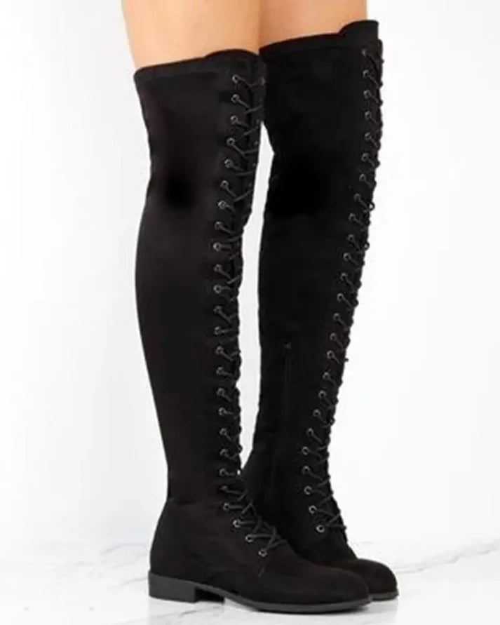 Kniehoge Lace-Up Laarzen | Anaya Laarzen