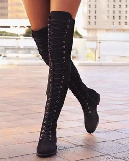 Kniehoge Lace-Up Laarzen | Anaya Laarzen