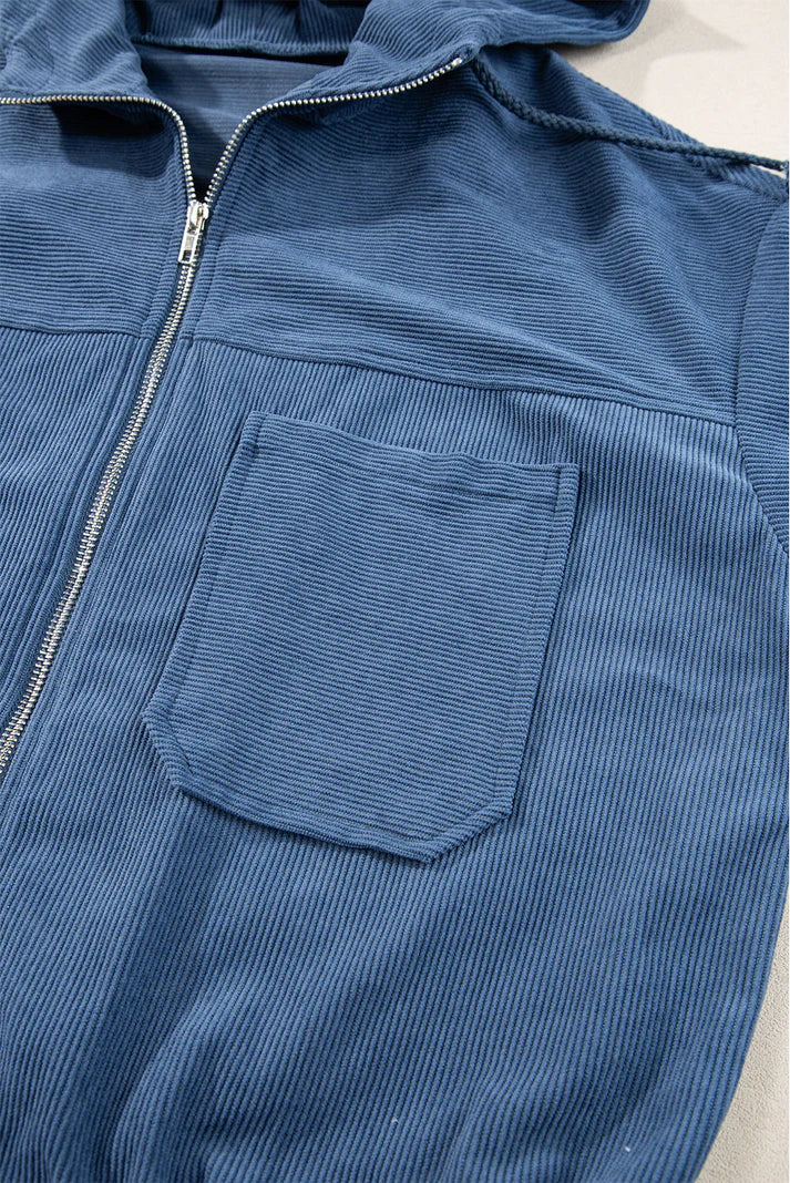 Casual Corduroy Capuchon Jas | Xariel Jas