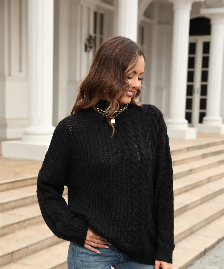 Vrouwen Kabelgebreide Turtleneck Trui | Berenice Trui