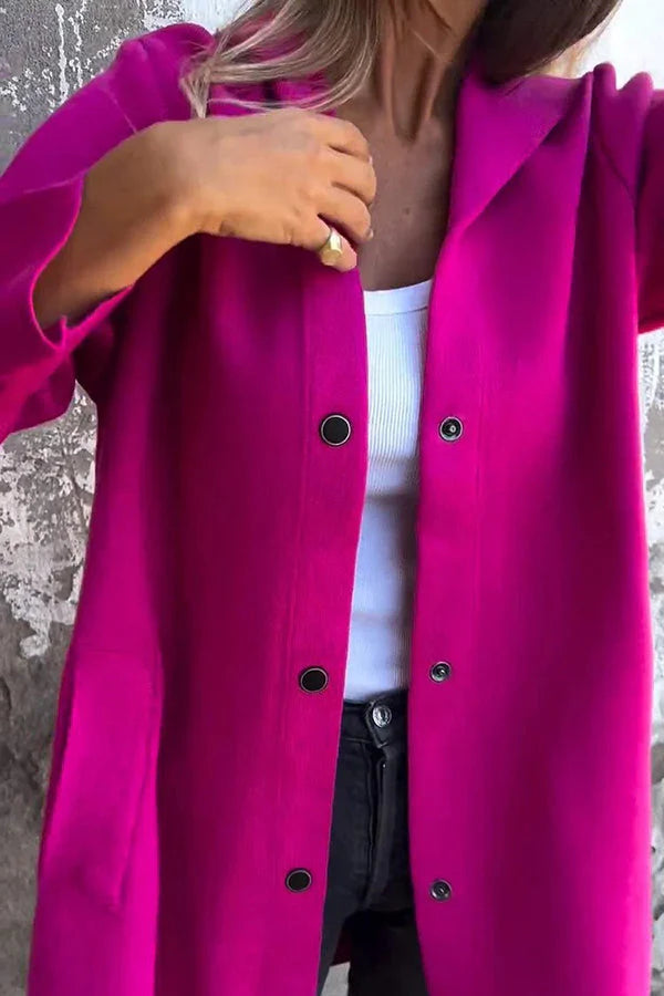 Casual Jas met Knopen en Capuchon | Xina Jas