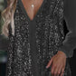 Lange Mouw Sequin V-Hals Bloes | Wiesbeth Bloes