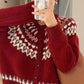Retro Contrasterend Gebreid Vest met Knopen | Wireth Vest