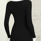 Lange Mouwen Ribbed Top met Kraag | Raia Top