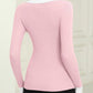 Lange Mouwen Ribbed Top met Kraag | Raia Top