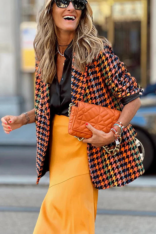 Kleurrijke Houndstooth Blazer | Wanice BLazer