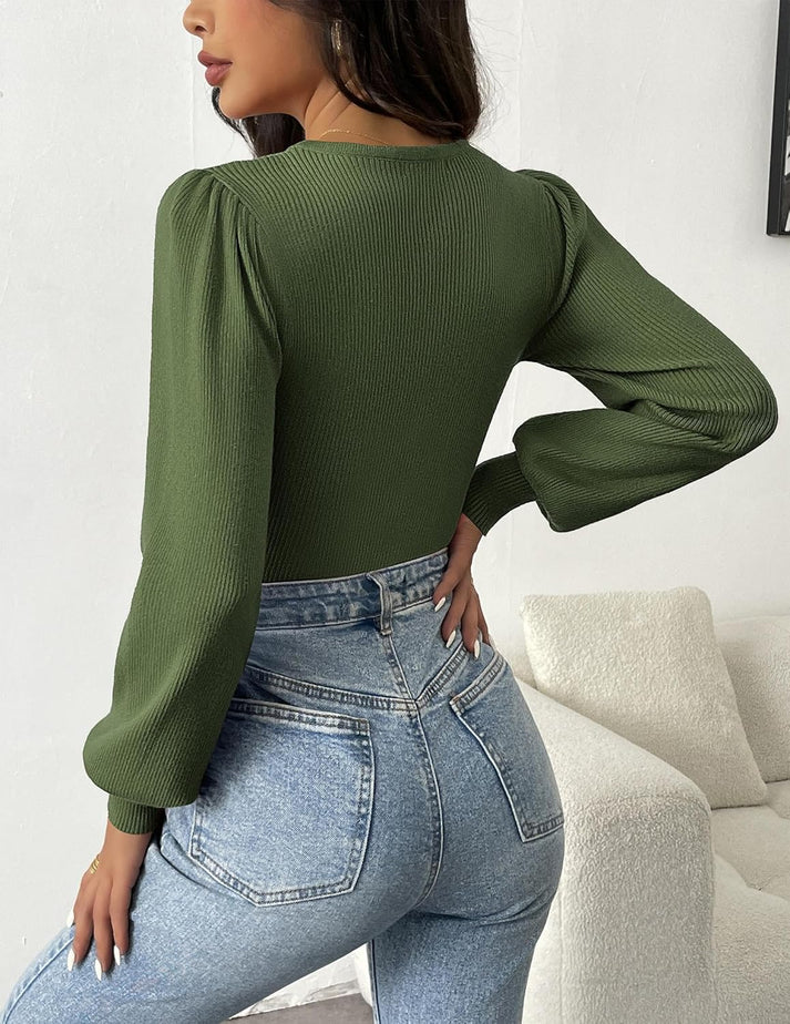 Ribbed Body Top met Lange Mouwen | Sanai Top
