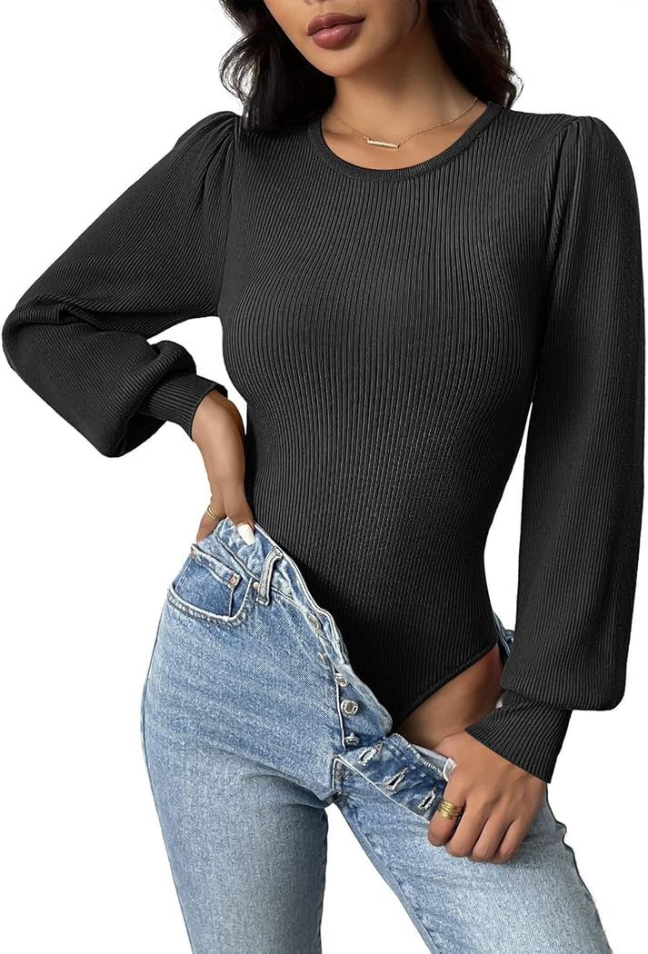 Ribbed Body Top met Lange Mouwen | Sanai Top