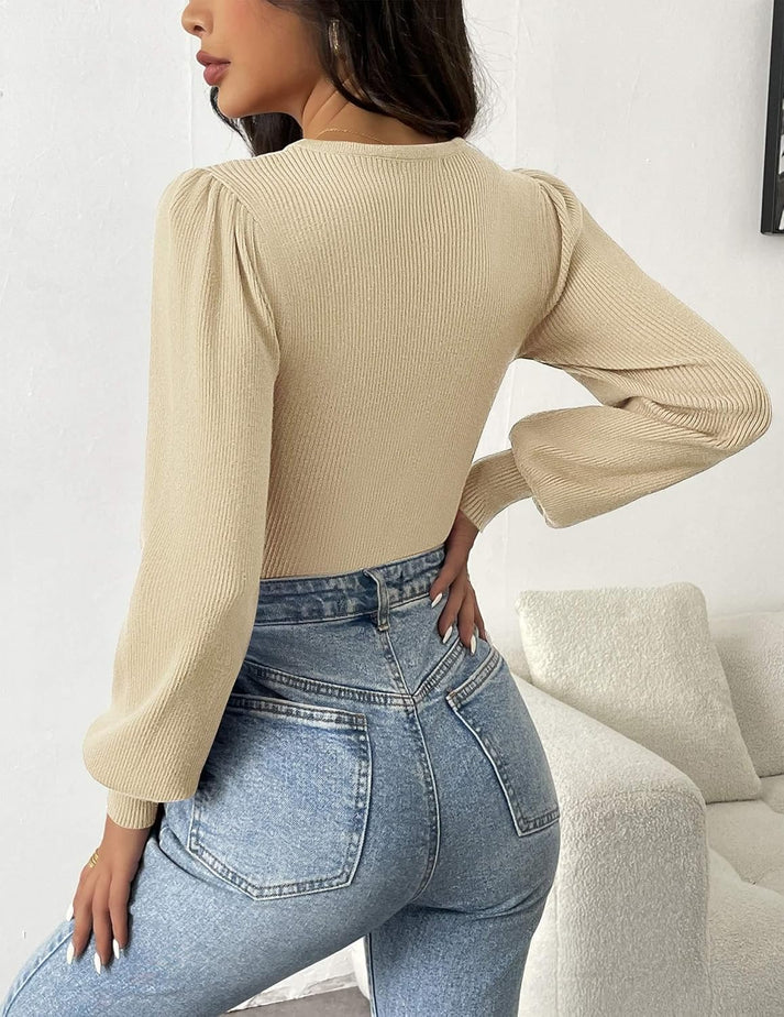 Ribbed Body Top met Lange Mouwen | Sanai Top