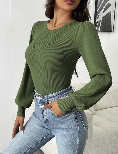 Ribbed Body Top met Lange Mouwen | Sanai Top