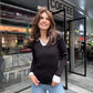 Lange Mouwen Ribbed Top met Kraag | Raia Top