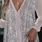 Lange Mouw Sequin V-Hals Bloes | Wiesbeth Bloes
