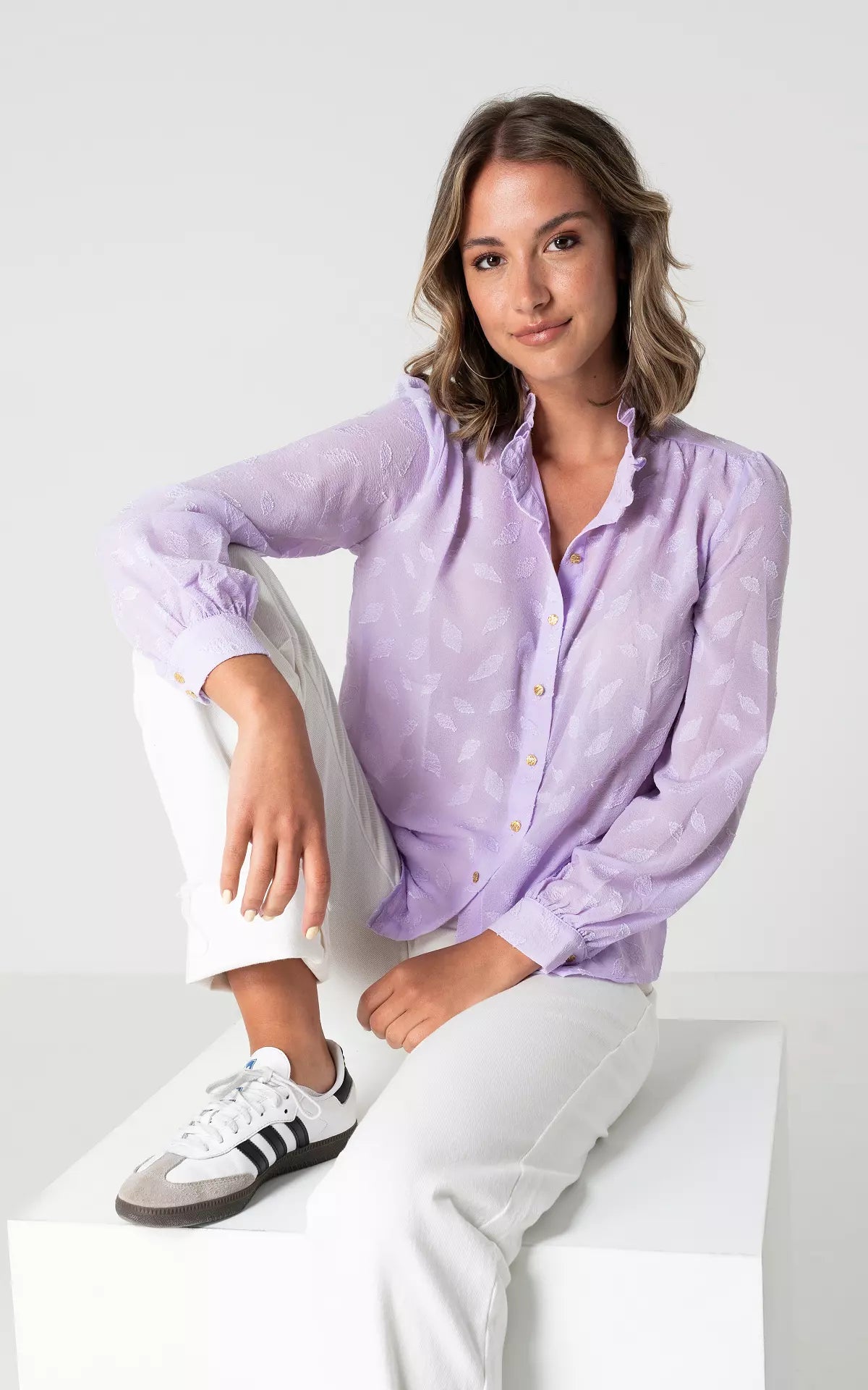 Elegante Blouse Met Patroon | Lila