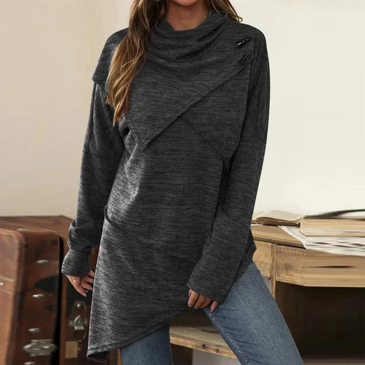Lange Mouw Asymmetrische Top | Yerika Shirt