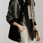 Oversized Tweekleurige Knopen Jas | Aira