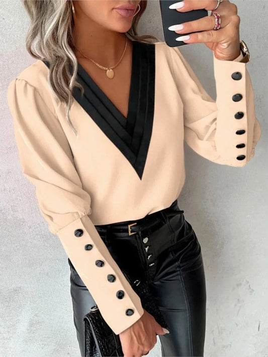 Moderne Casual V Hals Top | Adeline