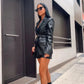 Vrouwen Leren Blazer | Winlena Blazer