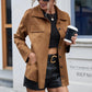 Stijlvolle Suede Button-Up Jas | Ourania Jas