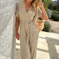 Elegante Jumpsuit met V-Hals en Strikceintuur