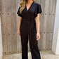 Elegante Jumpsuit met V-Hals en Strikceintuur