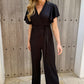Elegante Jumpsuit met V-Hals en Strikceintuur