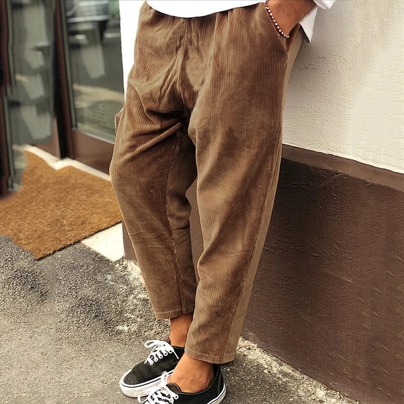 Casual Losse Corduroy Broek voor Heren | Mux