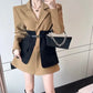 Losvallende blazer met inzetstukken en riem | Ximone Blazer