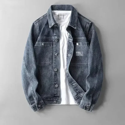 Heren Klassieke Denim Jas met Knoopsluiting | Waldo Jas