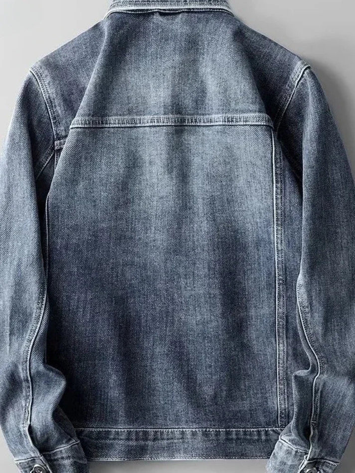 Heren Klassieke Denim Jas met Knoopsluiting | Waldo Jas