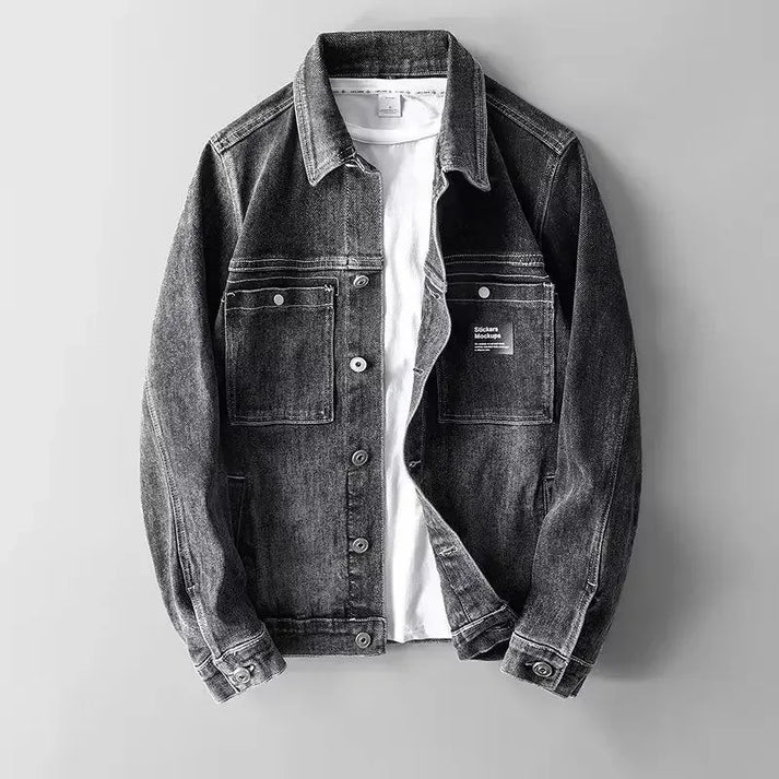 Heren Klassieke Denim Jas met Knoopsluiting | Waldo Jas