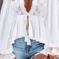 Vrouwen Pofmouw Kanten top | Usha Top