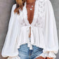Vrouwen Pofmouw Kanten top | Usha Top
