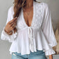Vrouwen Pofmouw Kanten top | Usha Top
