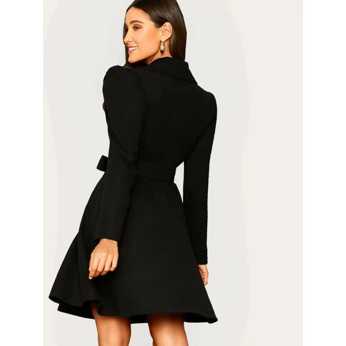 Wollen Jas met Fleece Voering en Riem | Rivka Jas