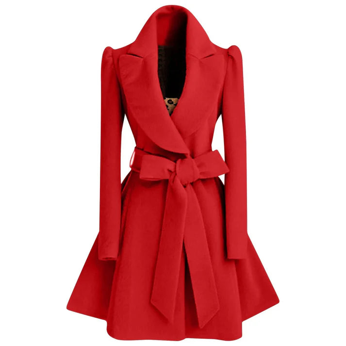 Wollen Jas met Fleece Voering en Riem | Rivka Jas
