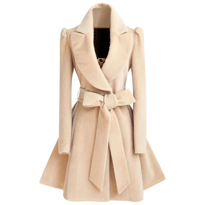 Wollen Jas met Fleece Voering en Riem | Rivka Jas