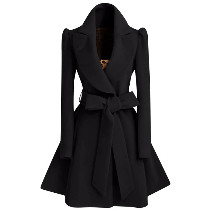 Wollen Jas met Fleece Voering en Riem | Rivka Jas
