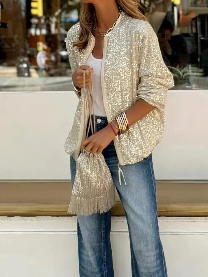 Vrouwen Glitter Jas | Quinette Jas