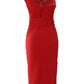 Pailletten Patch Bodycon Jurk met Split | Werina Jurk