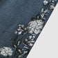 Midden taille Flamingo Geborduurde Jeans | Belka jeans