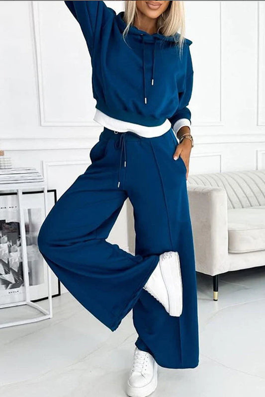 Vrouwen Hoodie en Wijde Pijpen Broek | Wirna Set