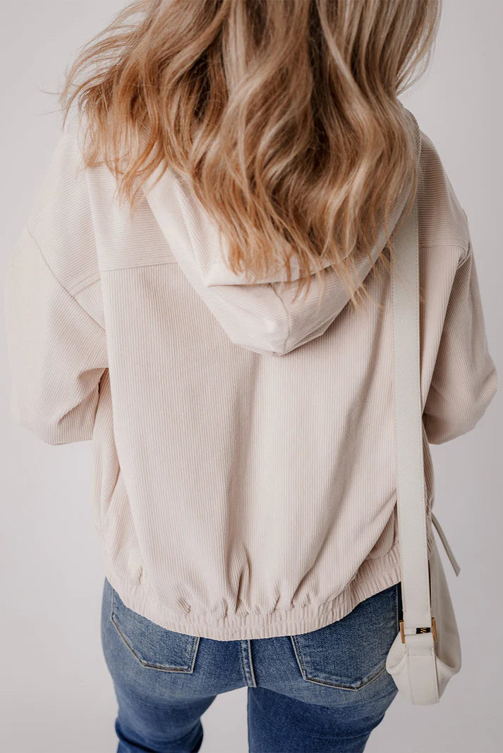Casual Corduroy Capuchon Jas | Xariel Jas