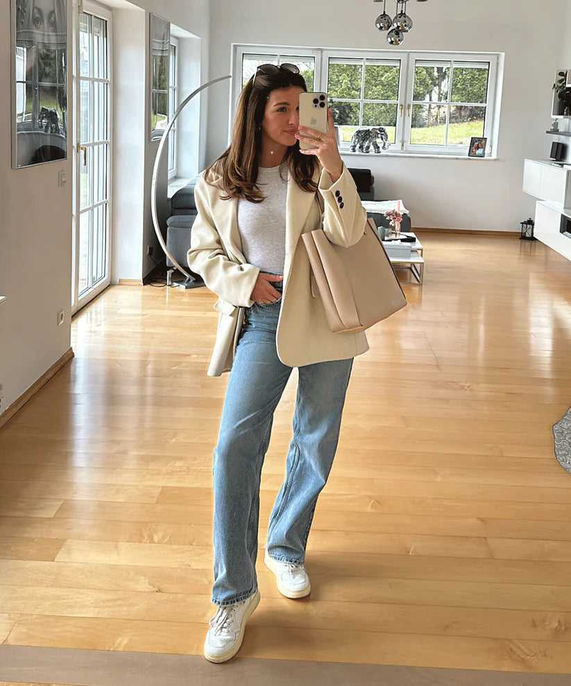 Beige Oversized Blazer | Jenee