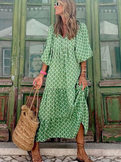 Maxi Jurk met Stijlvolle Mouwen | Zara
