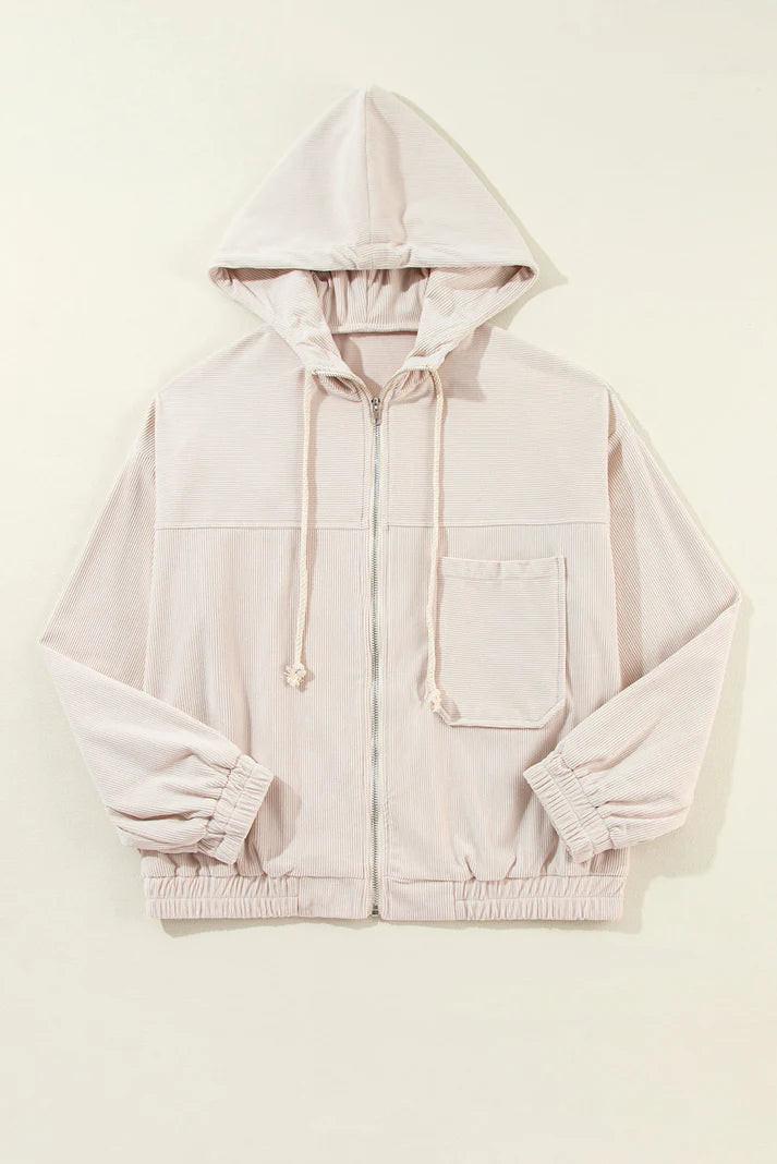 Casual Corduroy Capuchon Jas | Xariel Jas
