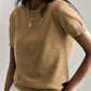 Trendy Zomer T-shirt in Sweaterstijl  | Drinia