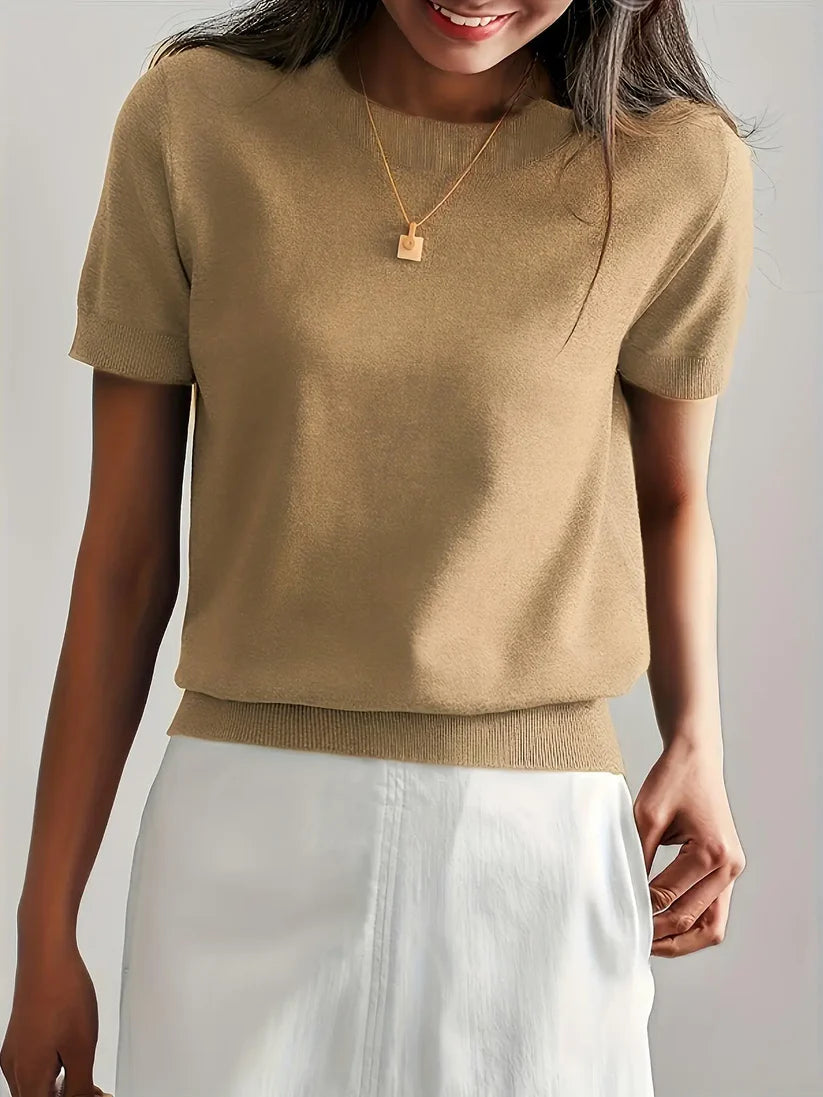 Trendy Zomer T-shirt in Sweaterstijl  | Drinia